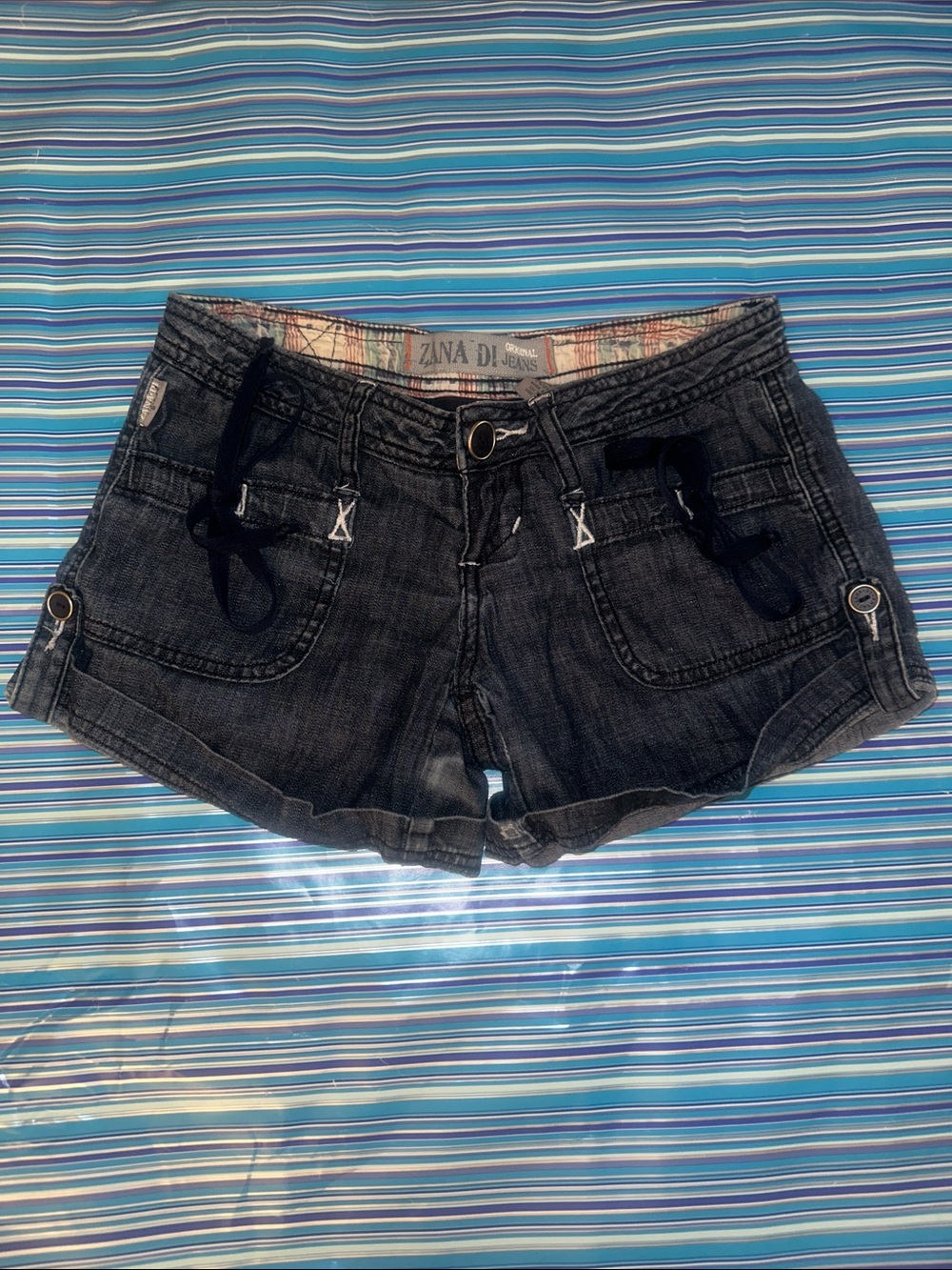 Zana Di Dark Blue Denim Short Shorts